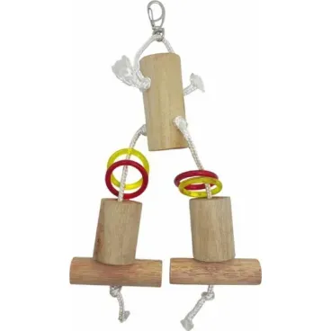 Brinquedo Cordao Pingente 4 Argolas para Papagaio